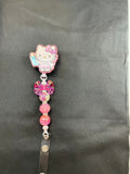 Respiratory Kitty - Beaded Badge Reel