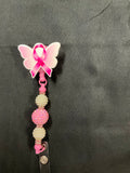 Breast Cancer Awareness - Beaded Badge Reel