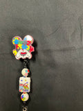 Autism Mickey - Beaded Badge Reel