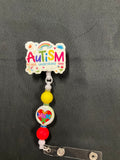 Autism Awareness (Style 5) - Beaded Badge Reel