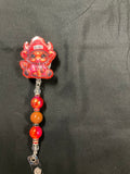 Cow with Coffee - Beaded Badge Reel
