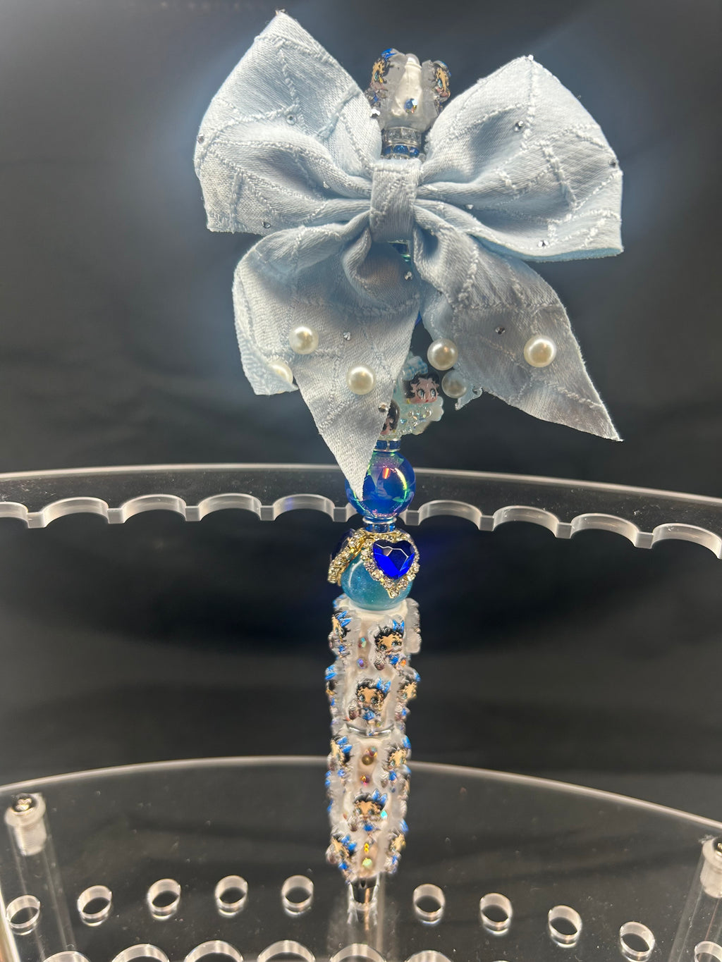 Blue Betty boop beaded pen