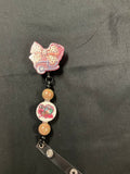 Bow - Beaded Badge Reel