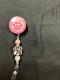 Dog Paw - Beaded Badge Reel