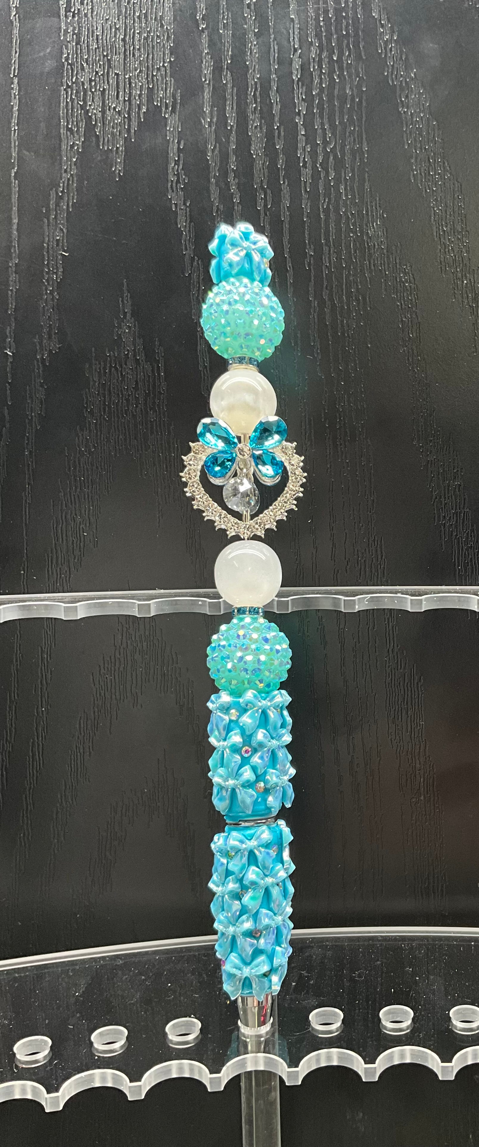 Blue beaded pen