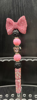 Pink bow beaded pen