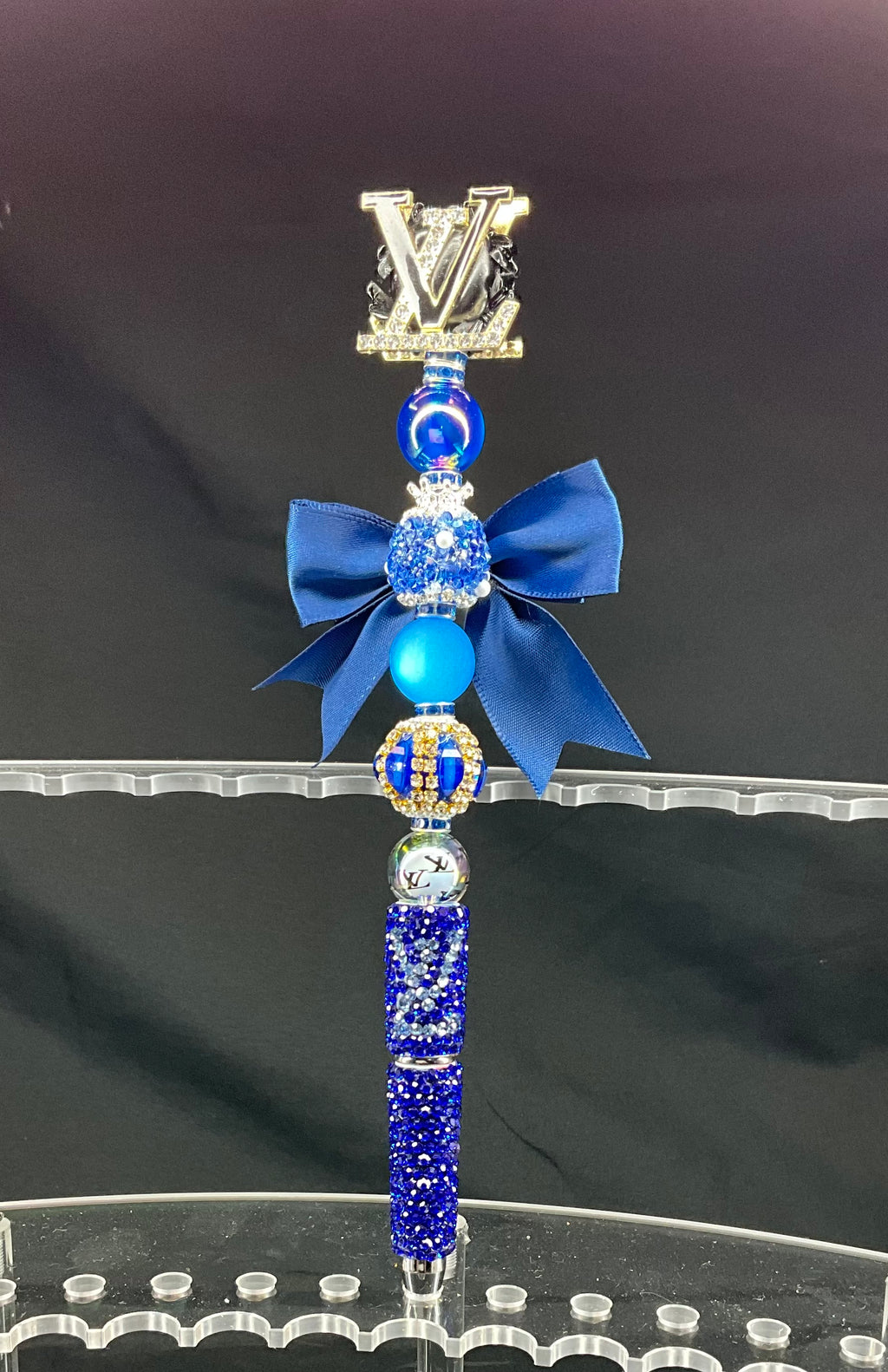 Blue LV pen with bow
