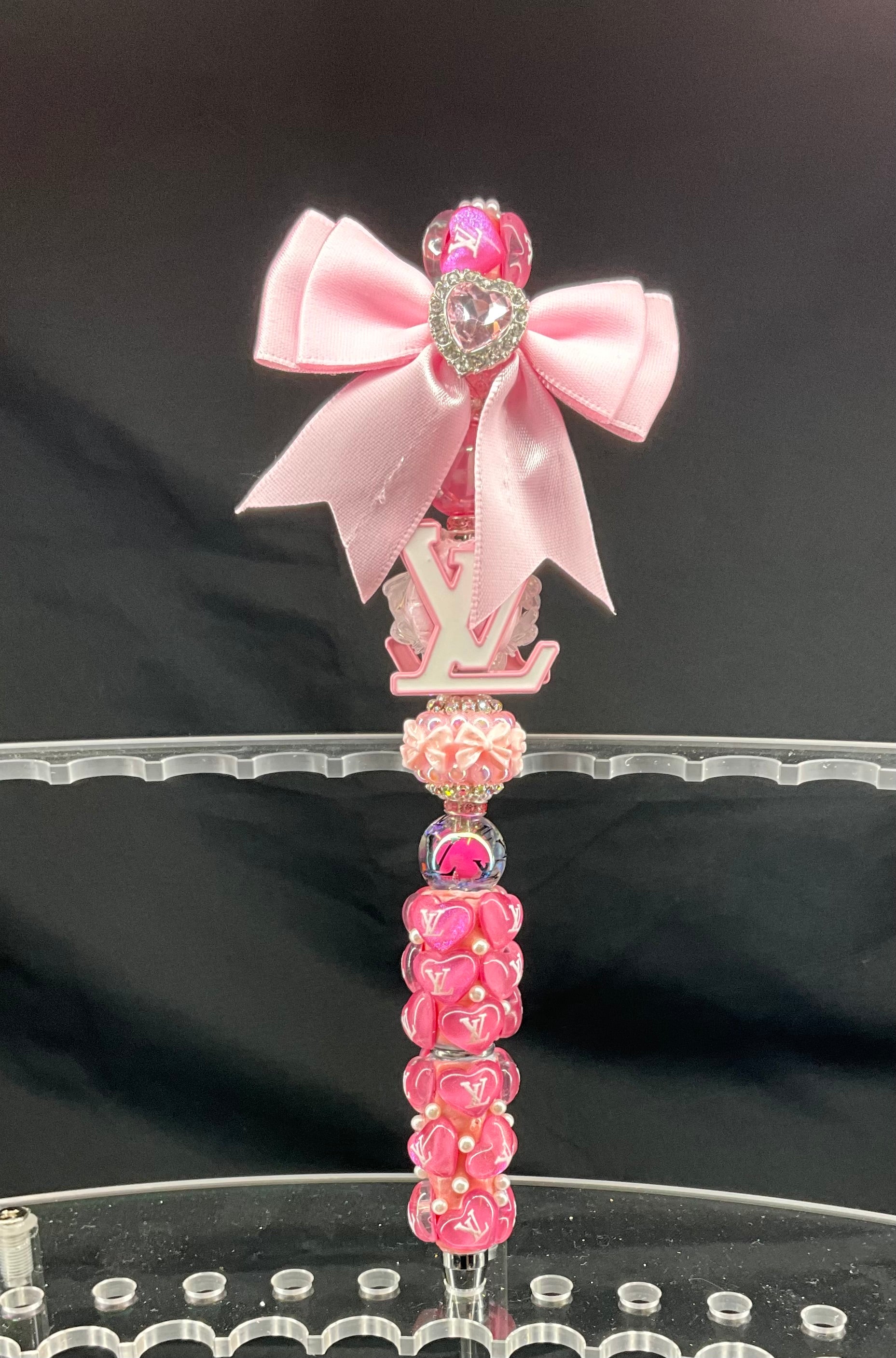 Pink LV pen with bow